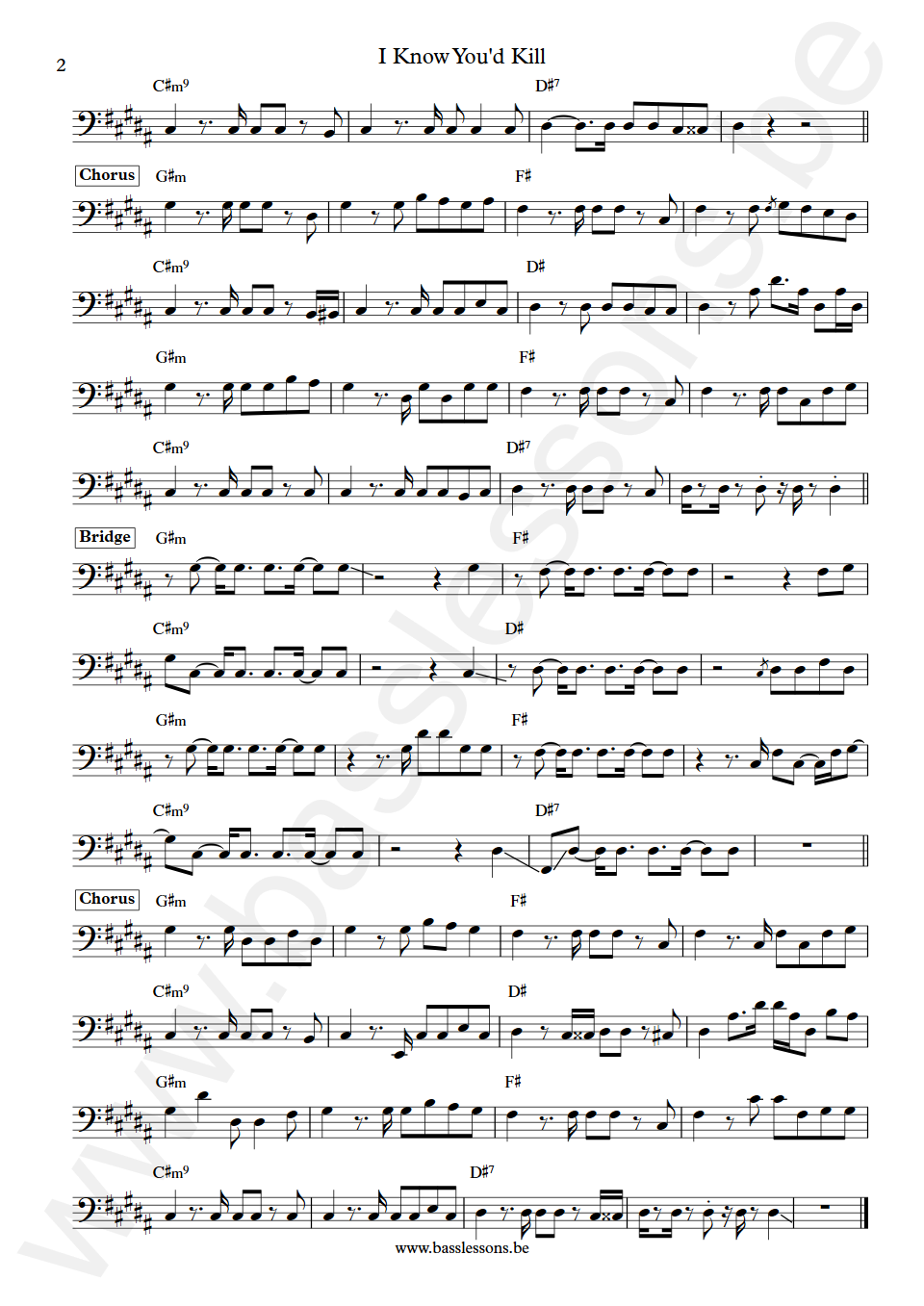 Joy Crookes I Know You'd Kill Bass Transcription part 2