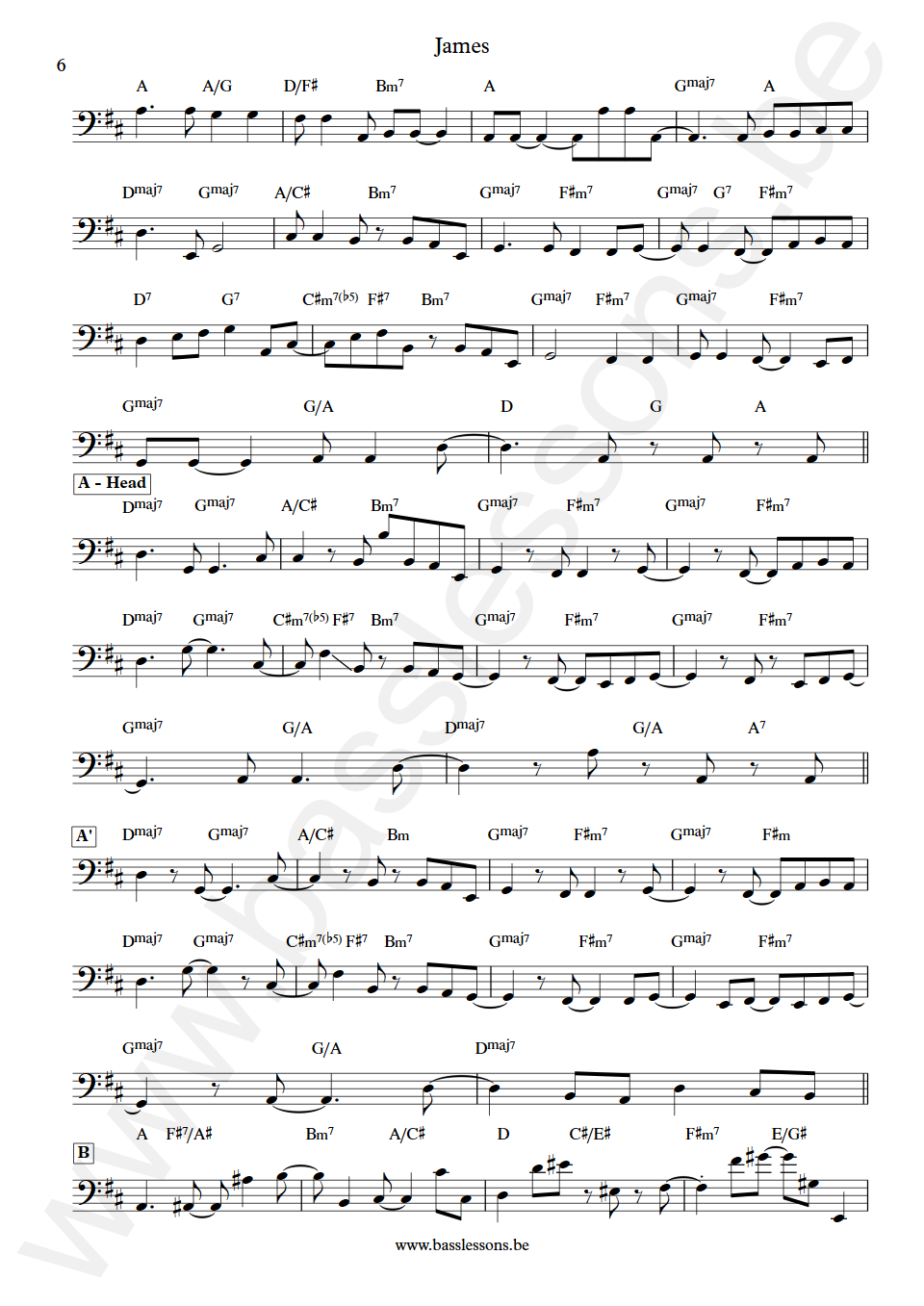 Pat Metheny Group James Steve Rodby Bass Transcription part 6