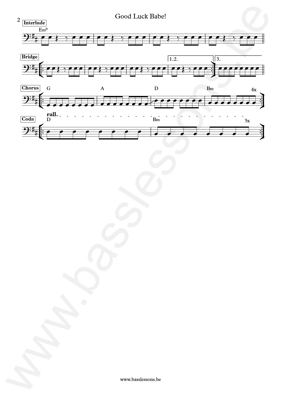 Chappell Roan Good Luck Babe! Daniel Nigro Bass Transcription part 2