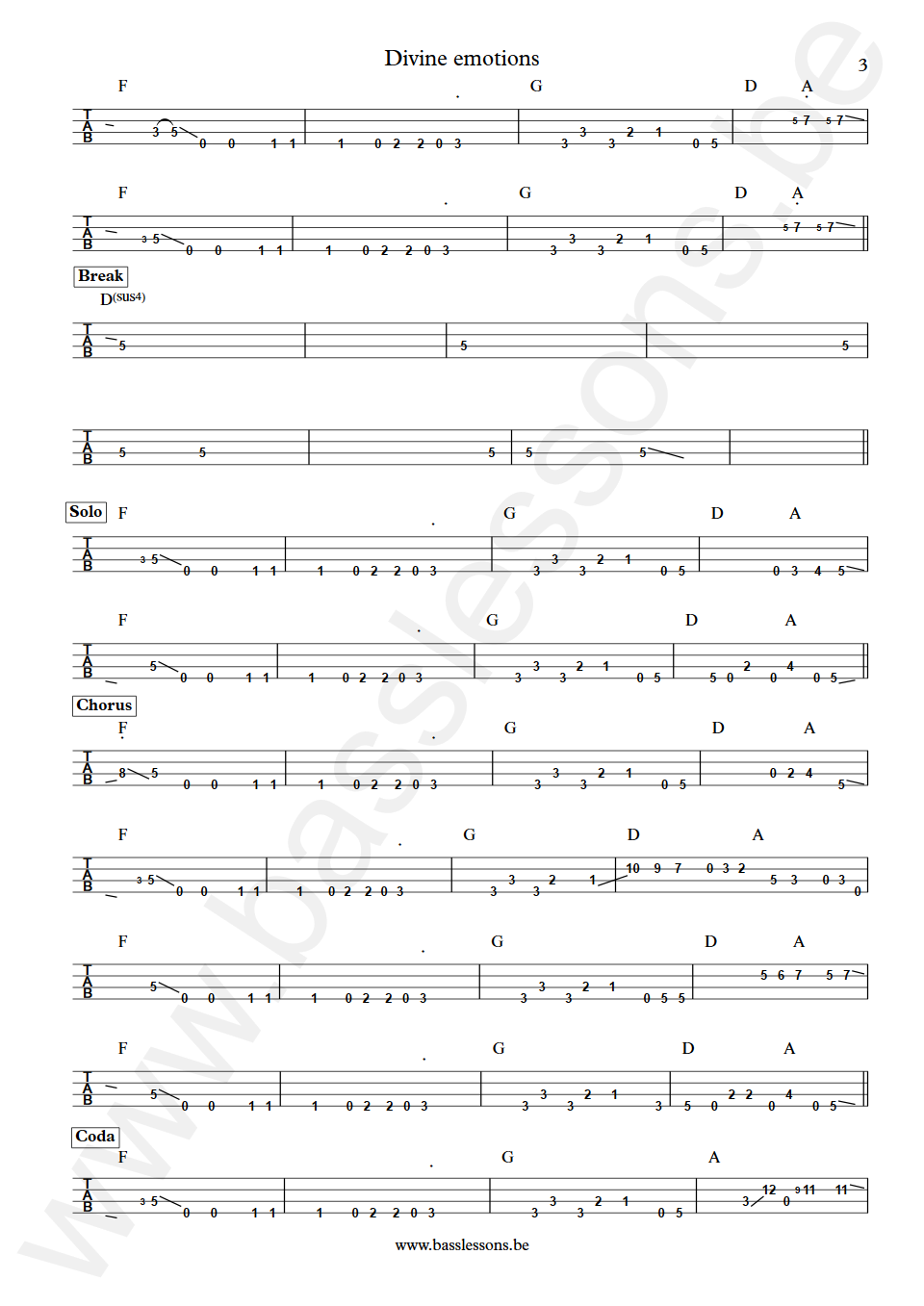 Narada Michael Walden Divine emotions Randy Jackson Bass Tabs part 3