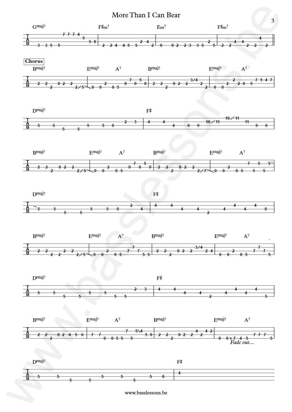Matt Bianco  More Than I Can Bear Bass Tabs part 3