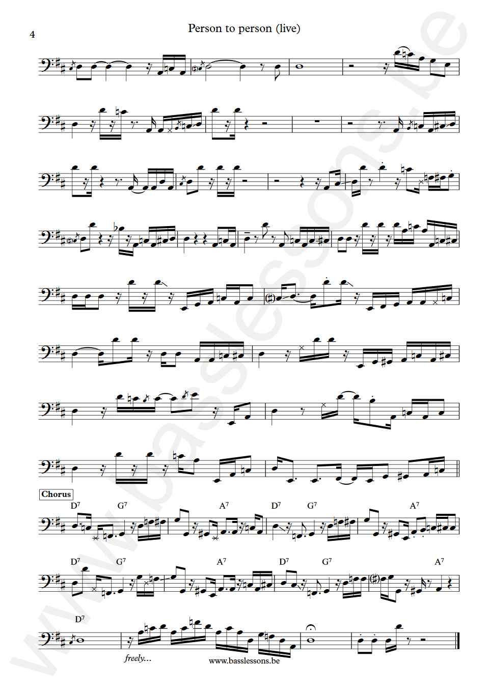 Average white band Person to person Alan Gorrie Bass Transcription part 4