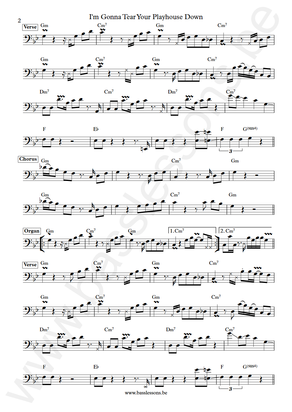 Paul Young I'm Gonna Tear Your Playhouse Down Pino Palladino Bass Transcription part 2