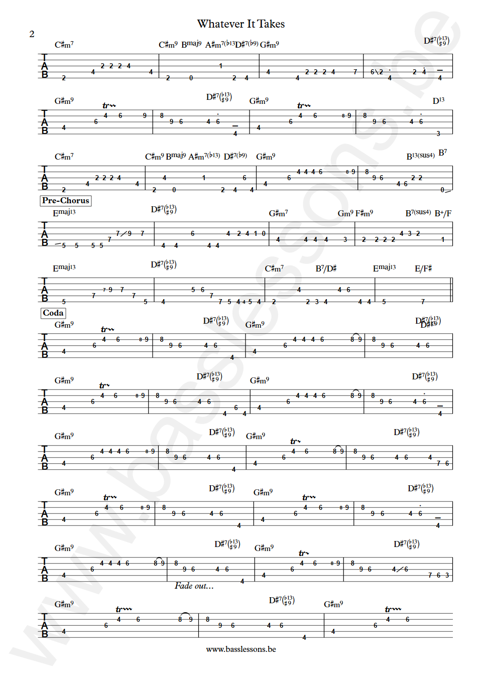 Anita Baker Whatever It Takes Nathan East Bass Tab part 2