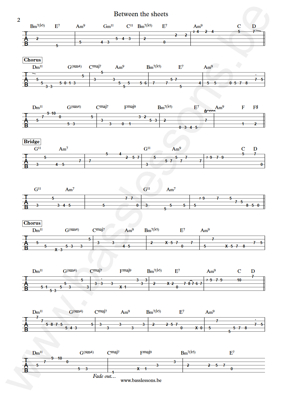 Fourplay Between the sheets Nathan East Bass Tabs part 2