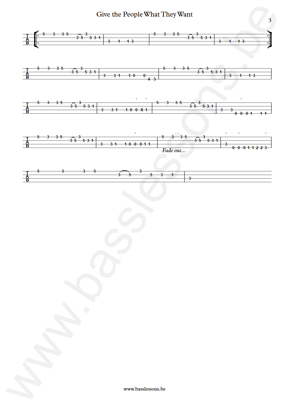 The OJays Give the People What They Want Anthony Jackson Bass Tabs part 3