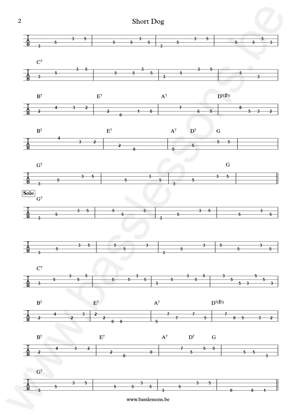 Poncho Sanchez Short Dog Tony Banda Bass tabs part 2