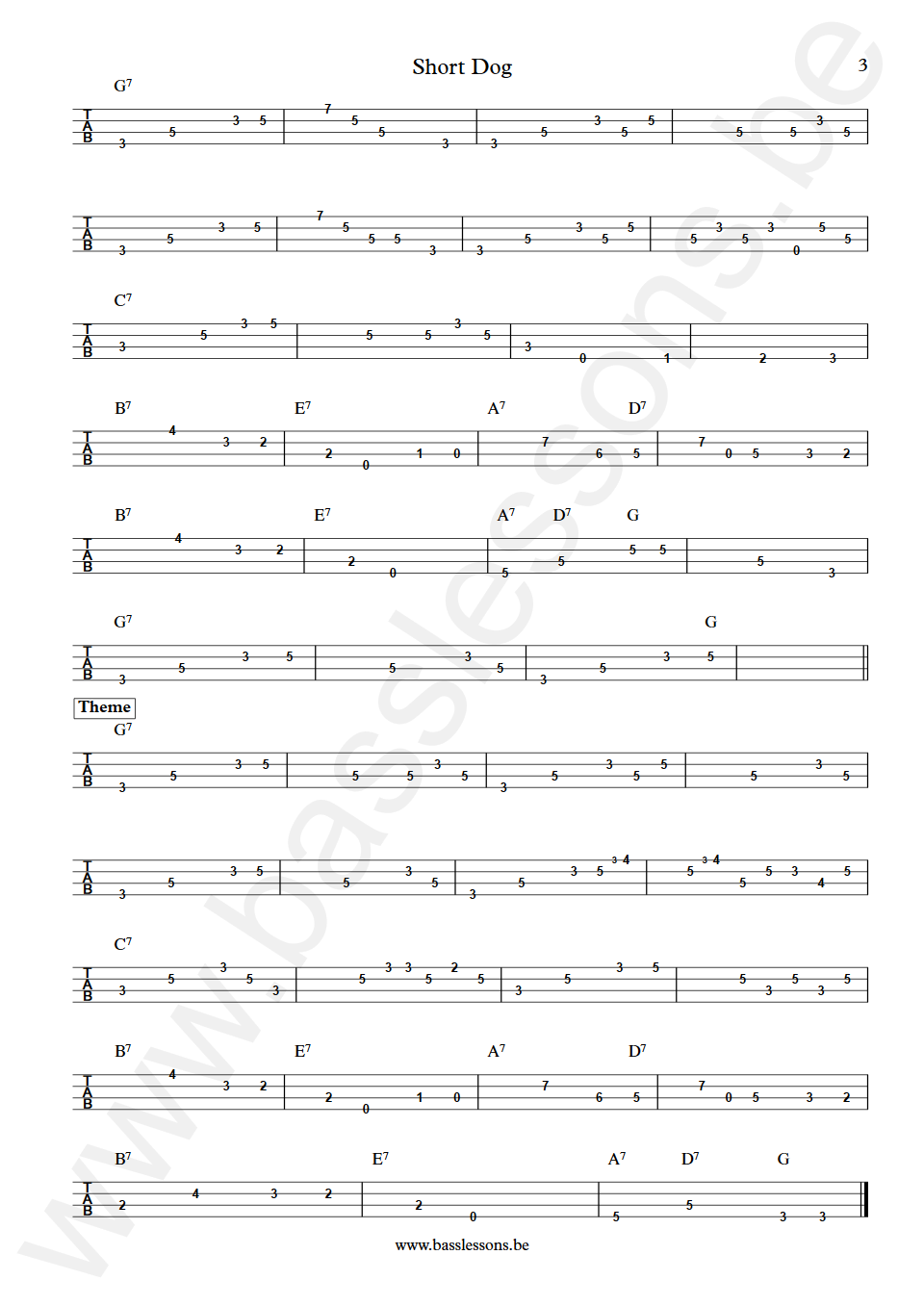 Poncho Sanchez Short Dog Tony Banda Bass tabs part 3