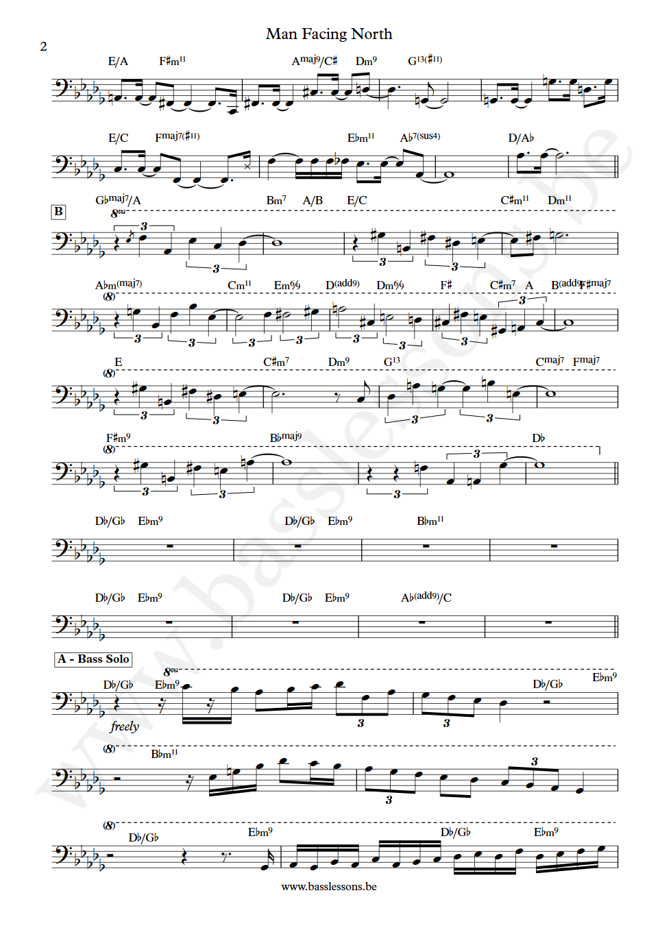 Yellowjackets Man facing north Jimmy Haslip bass Transcription part 2