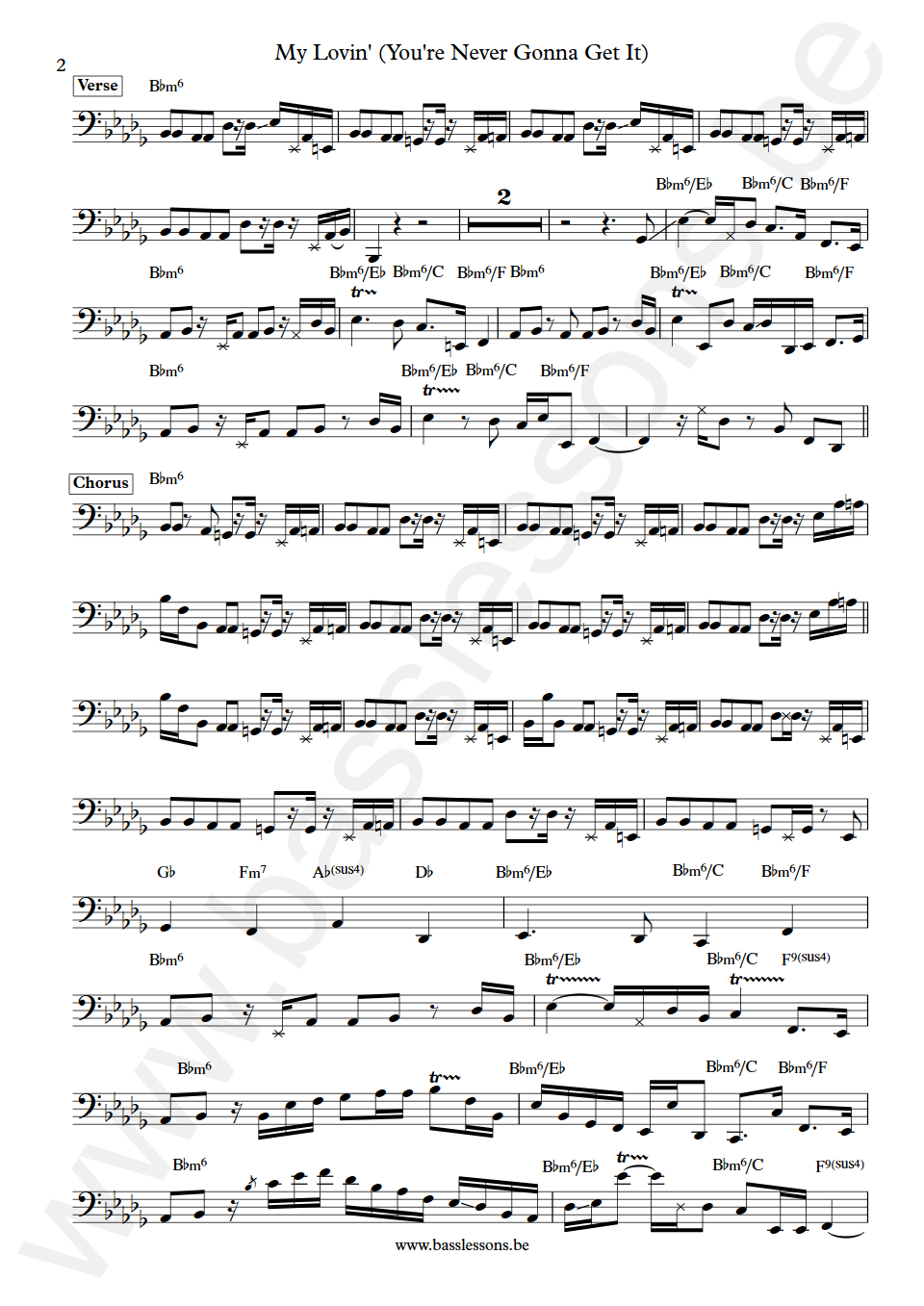 En Vogue My Lovin Bass Transcription part 2