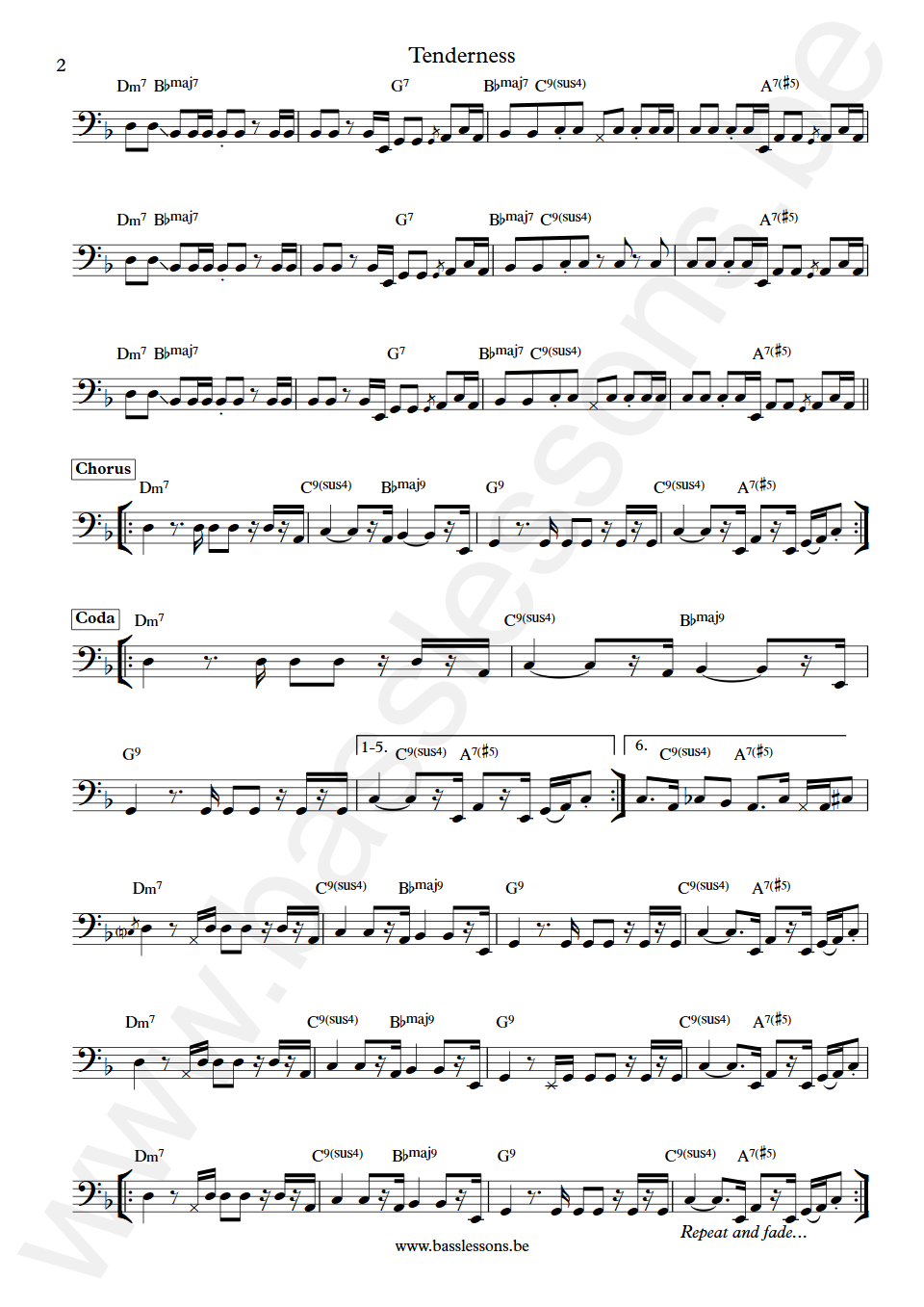 Diana Ross Tenderness Bernard Edwards Bass Transcription part 2