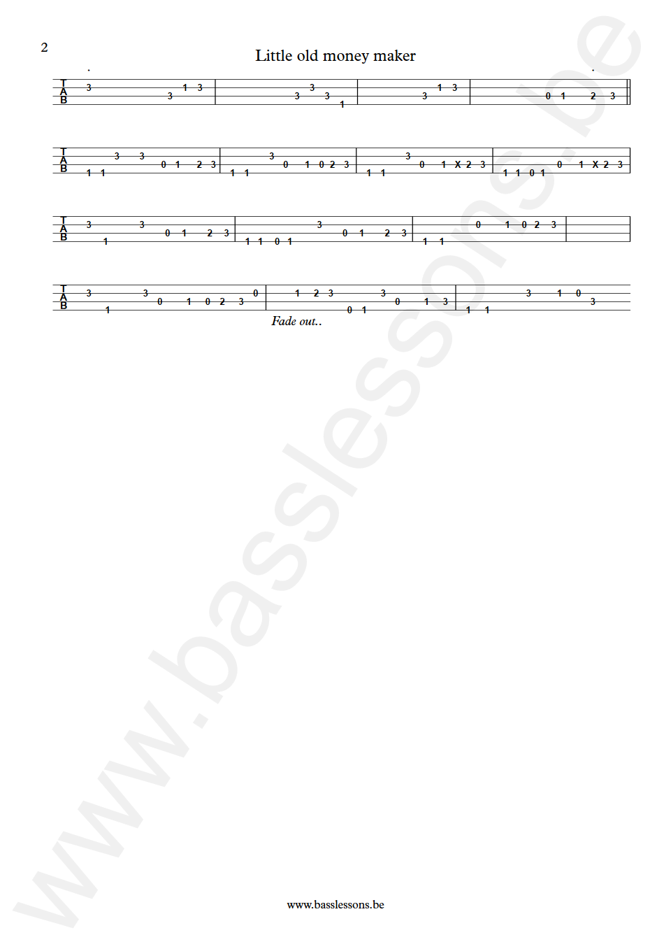 The Meters Little old Money maker George Porter Jr. Bass Tab part 2