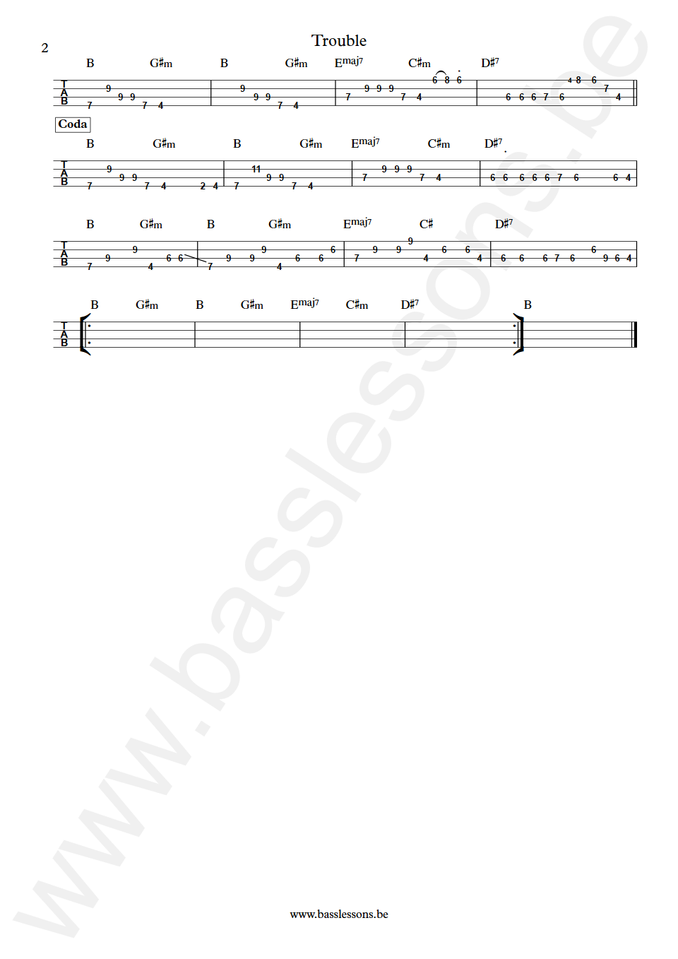 Joy Crookes Trouble Rob Mullarkey Bass Tabs part 2