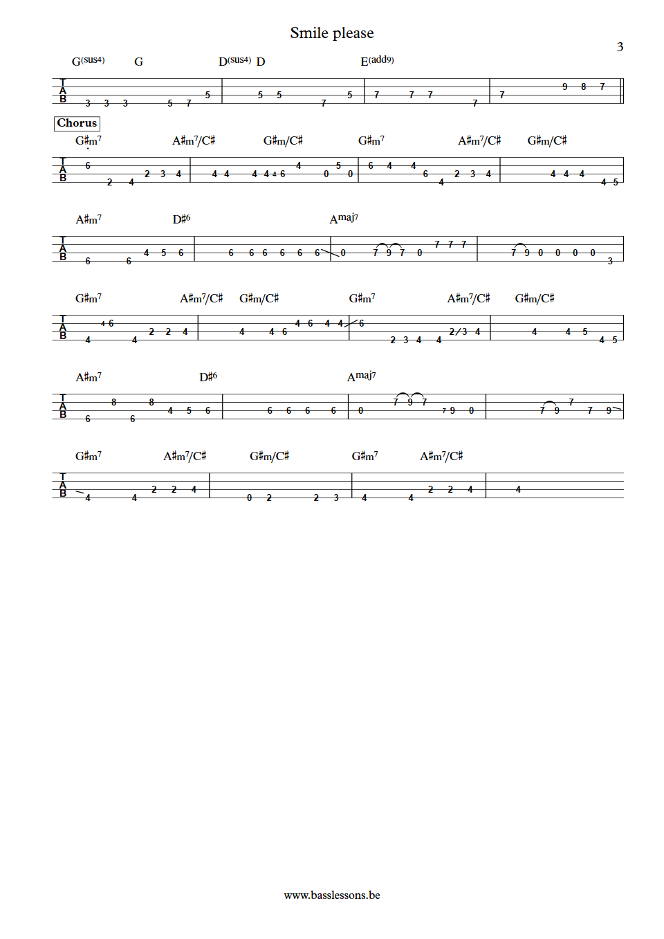 Stevie wonder Smile again Reggie McBride Bass Tabs part 3
