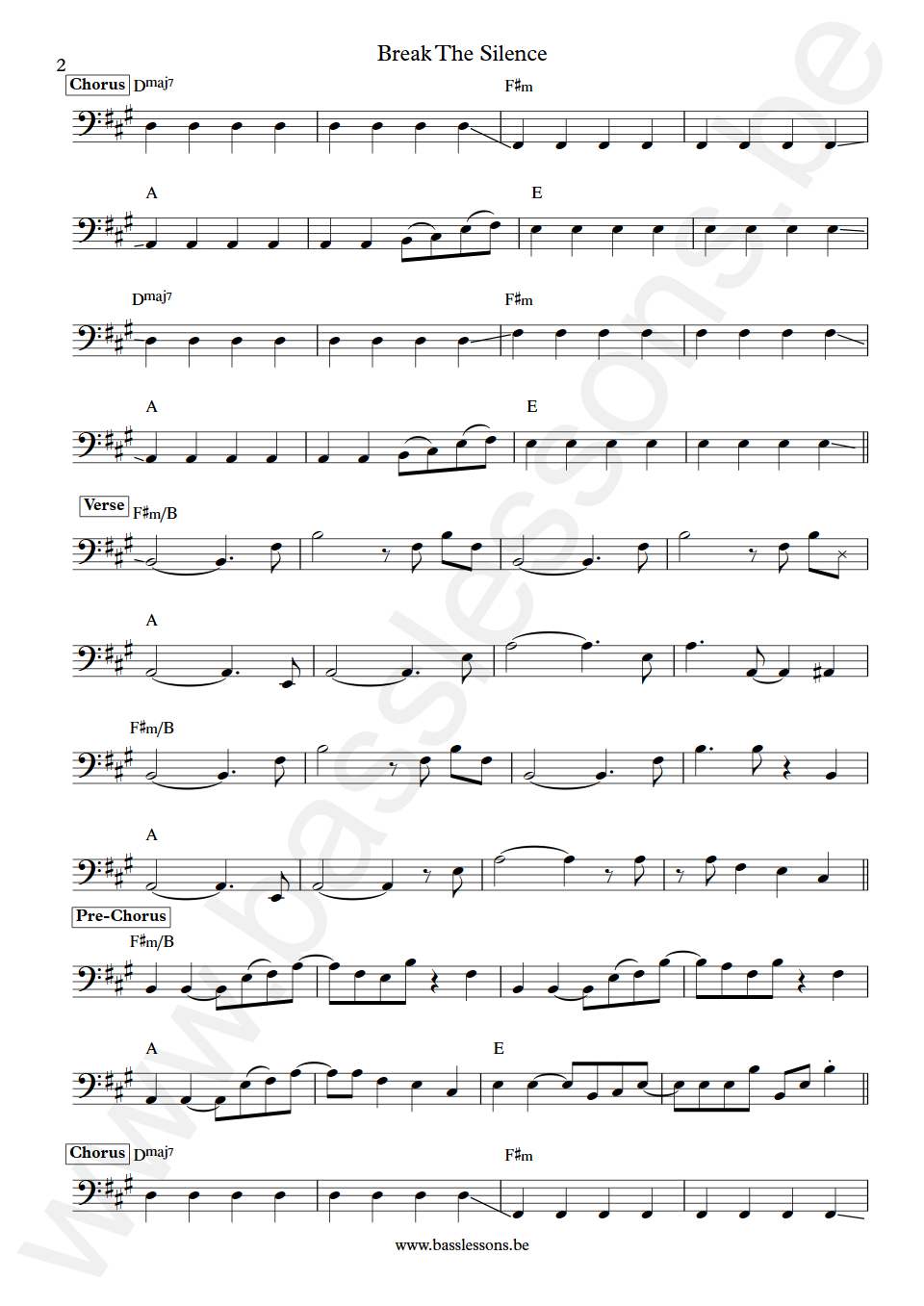 Palace Break The Silence Will Dorey Bass Transcription part 2