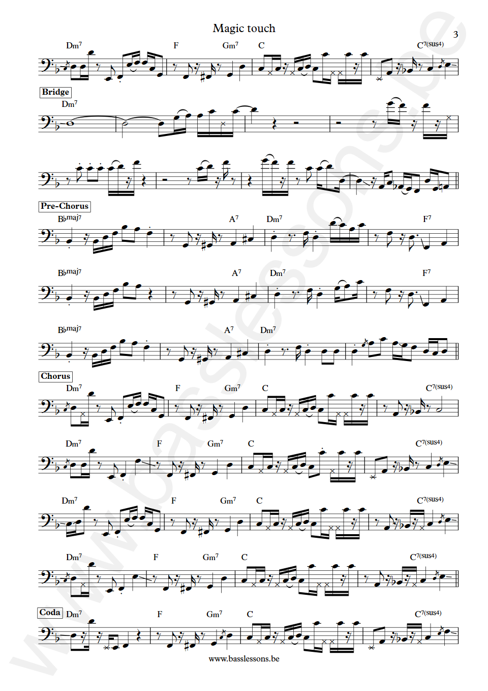 Rose Royce  Magic touch Lequient Jobe Bass Transcription part 3