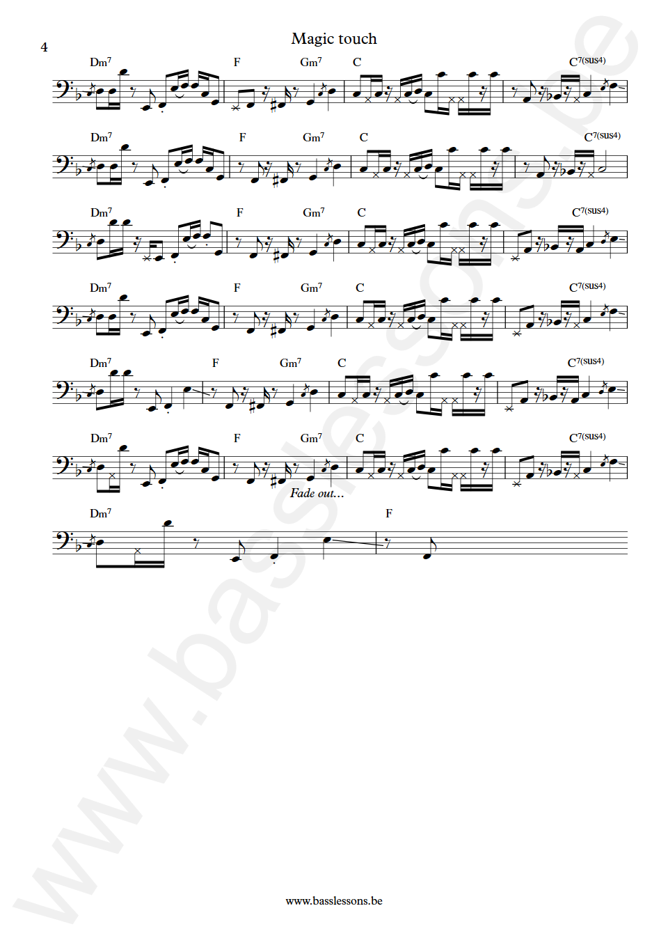 Rose Royce  Magic touch Lequient Jobe Bass Transcription part 4