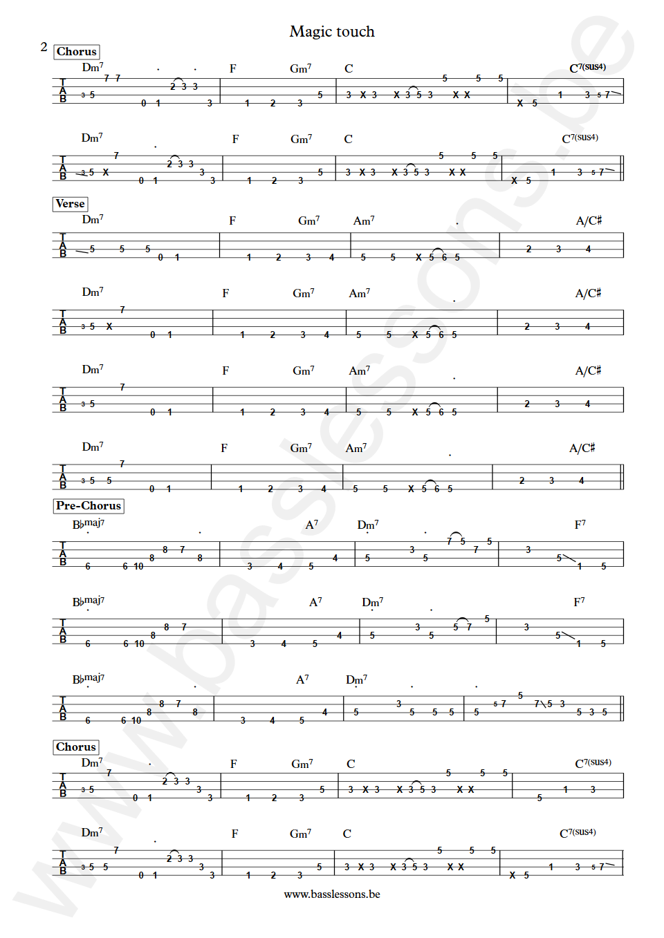 Rose Royce  Magic touch Lequient Jobe Bass Tabs part 2