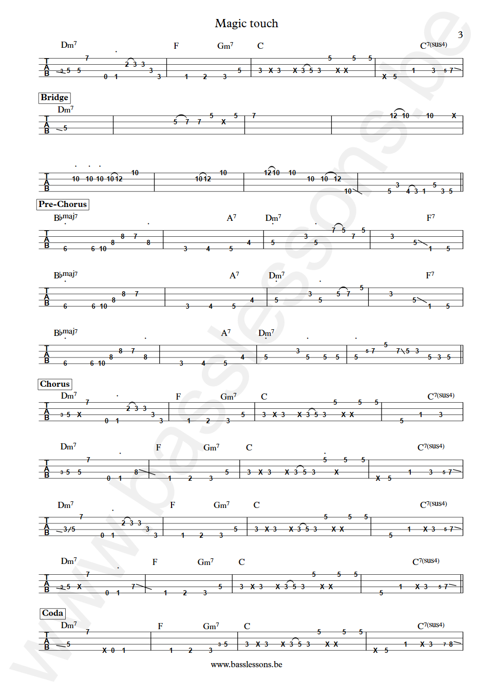 Rose Royce  Magic touch Lequient Jobe Bass Tabs part 3