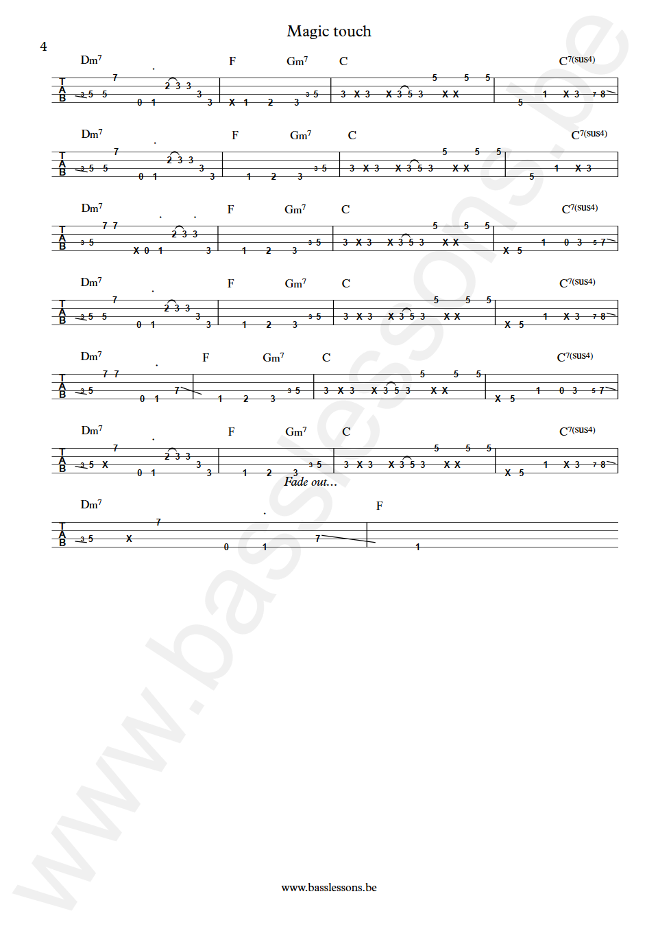 Rose Royce  Magic touch Lequient Jobe Bass Tabs part 4