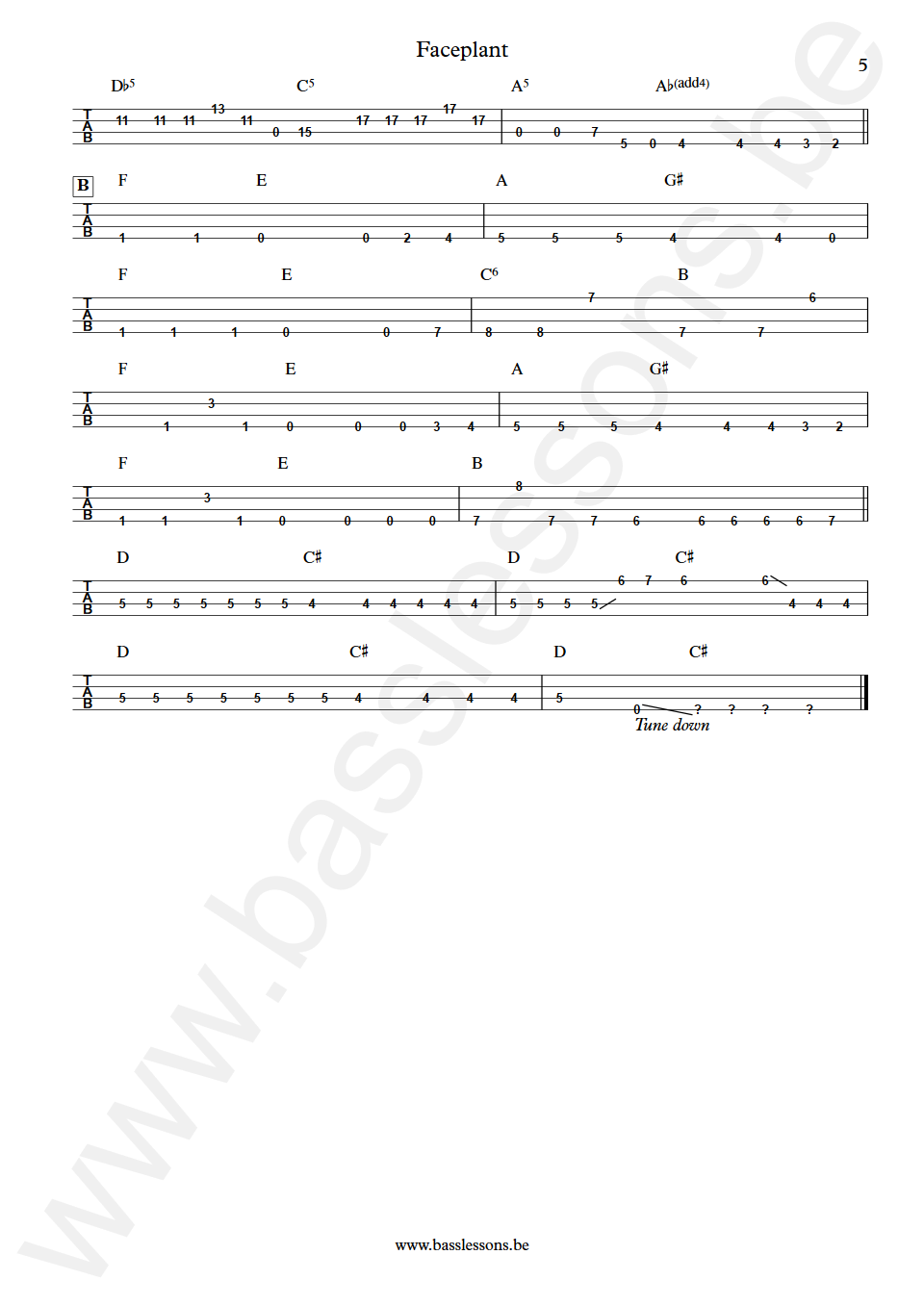 Donny McCaslin  Faceplant Tim Lefebvre Bass Tabs part 5