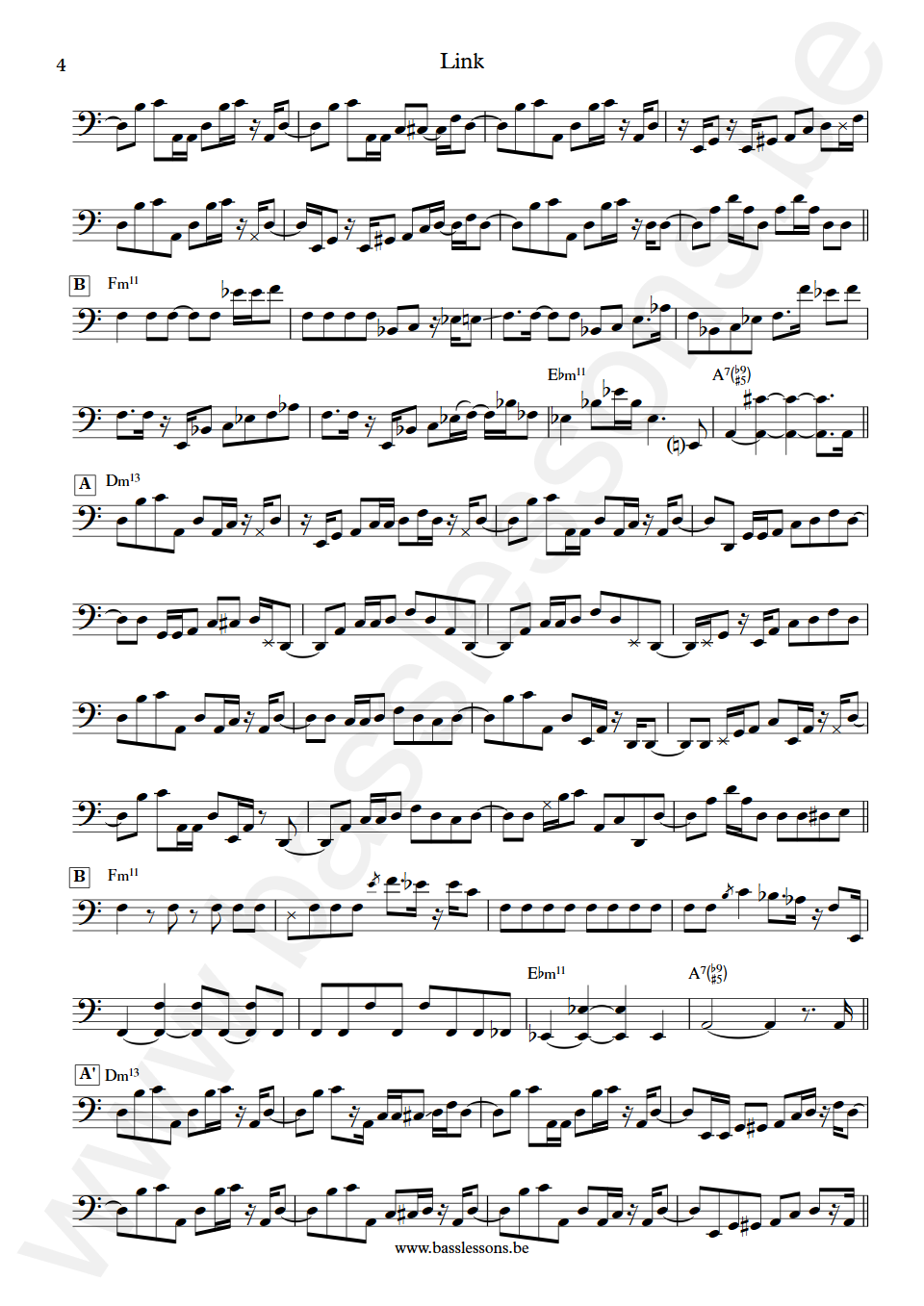 Mike stern Link Lincoln Goines Bass Transcription part 4