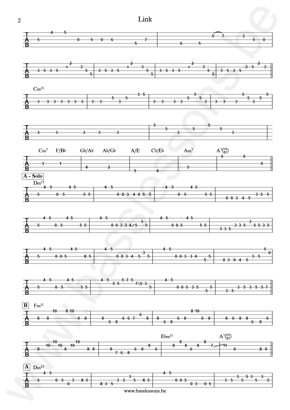 Mike stern Link Lincoln Goines Bass Transcription Tabs part 2