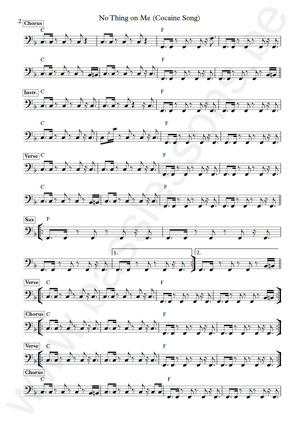 Curtis Mayfield No Thing On Me Joseph Lucky Scott Bass Transcription part 2