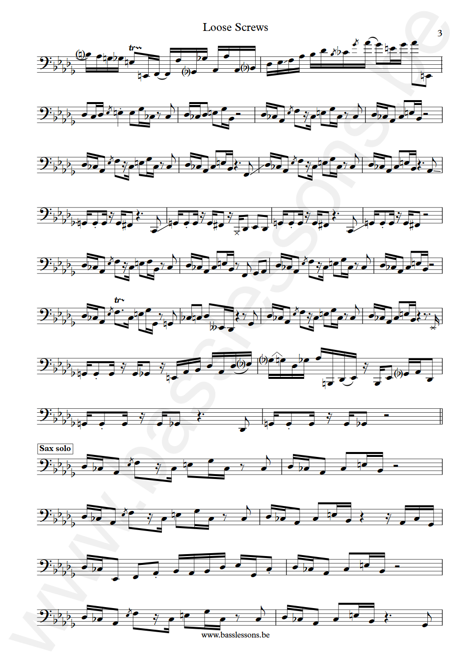 Ghost-Note Band Loose Screws Dywane MonoNeon Thomas Jr.  Bass Transcription part 3