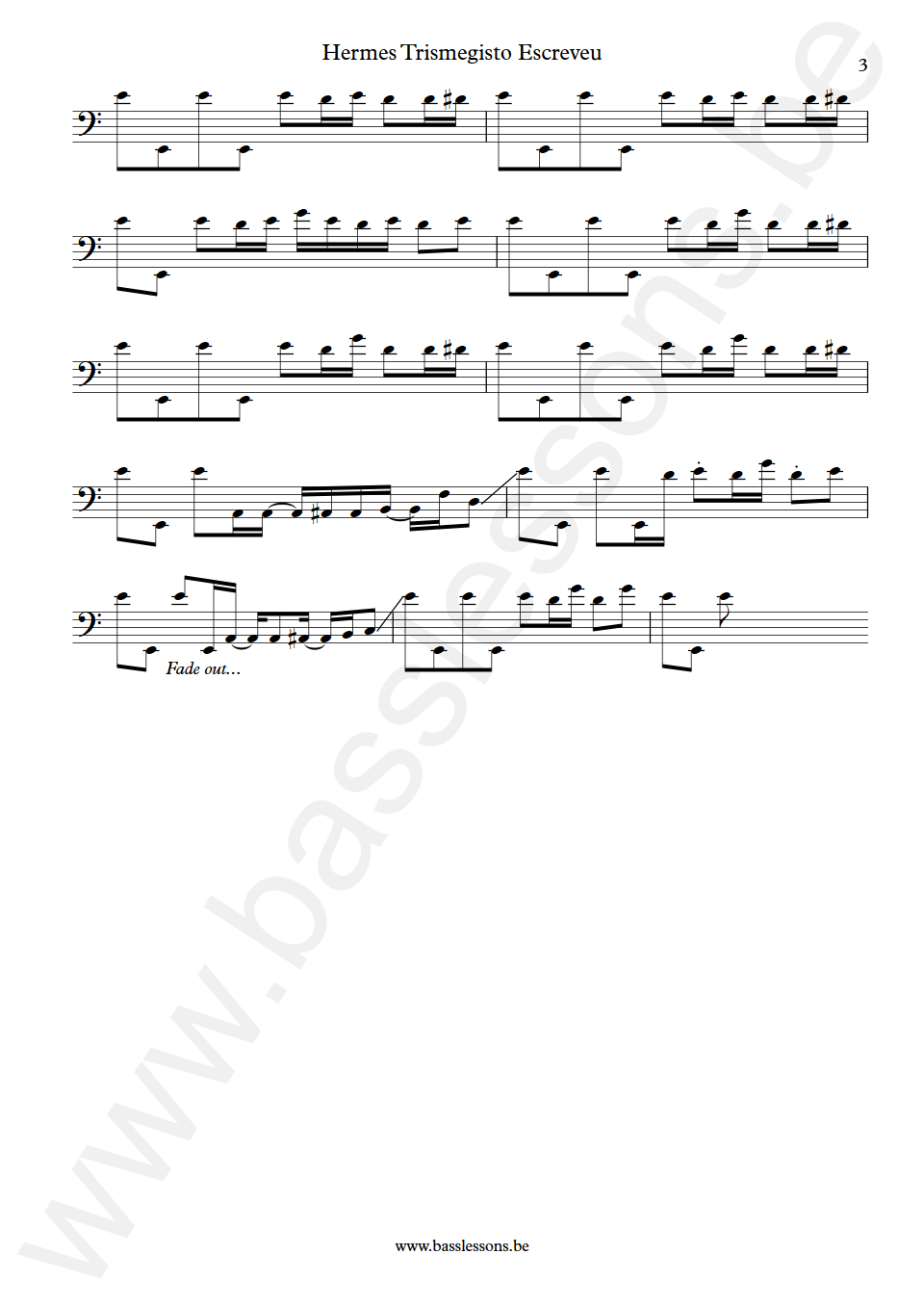 Jorge Ben Hermes Trismegisto Escreveu Dadi Bass Transcription part 3