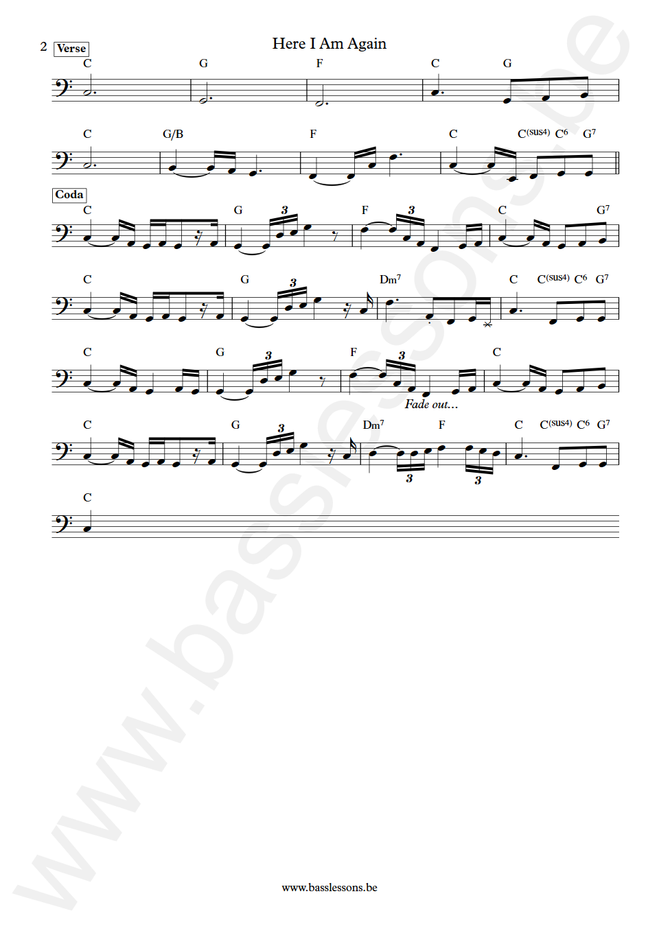 Candi Staton Here I Am Again David Hood Bass Transcription part 2