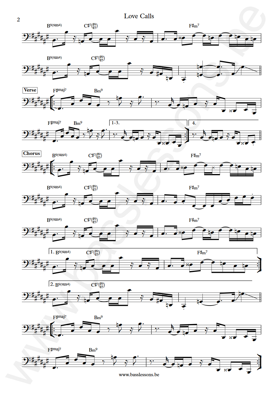 Kem Love Calls Fred Rodriguez Robinson Bass Transcription part 2