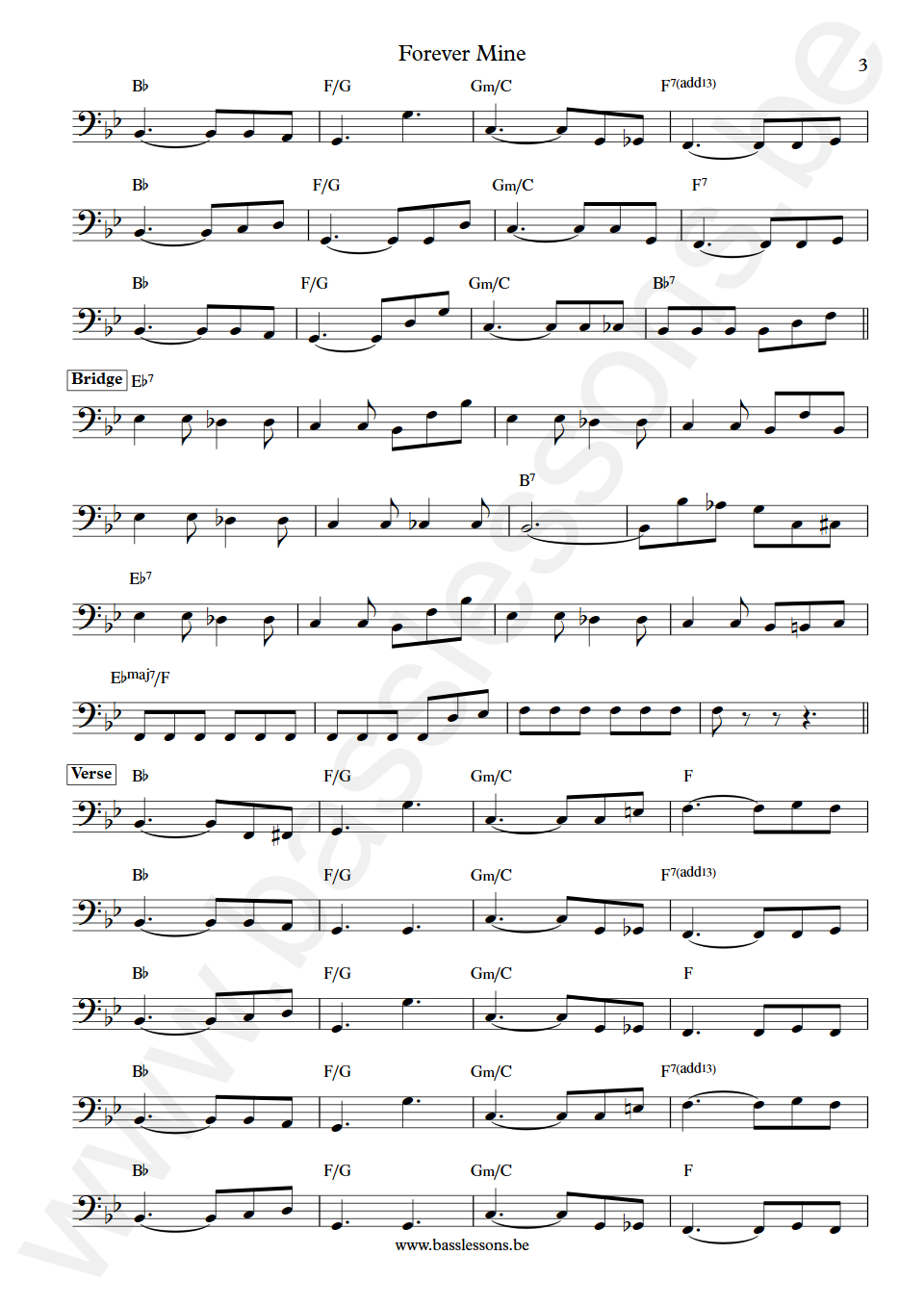 The O'Jays Forever Mine John Williams Bass Transcription part 3