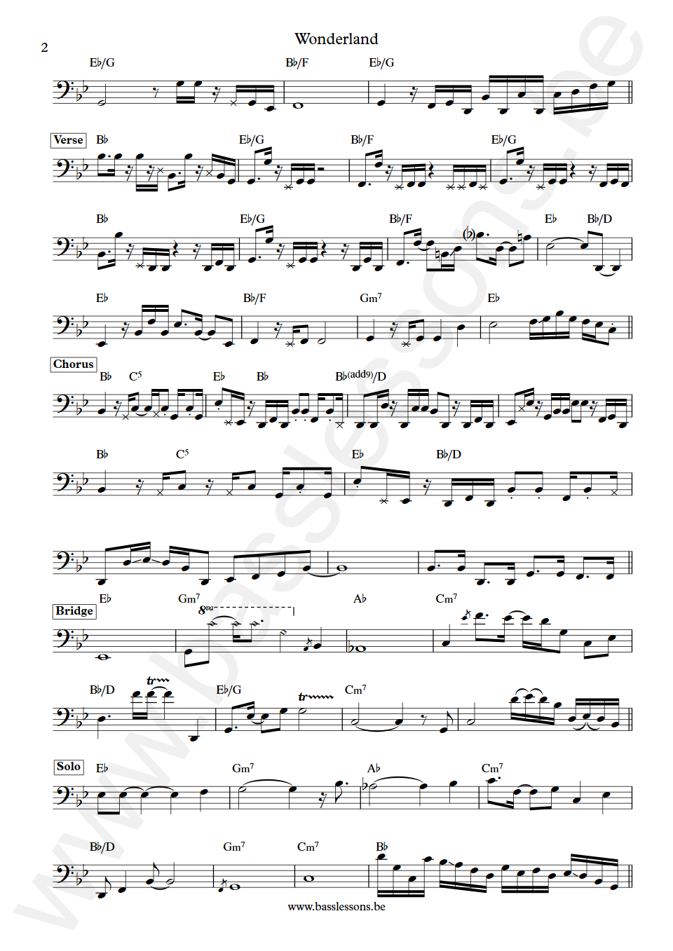 Paul Young Wonderland Pino Palladino Bass Transcription part 2