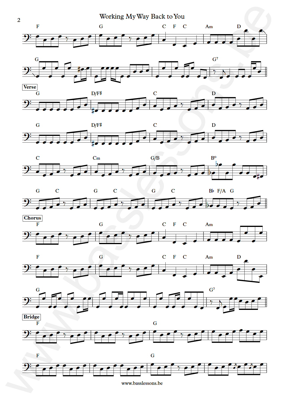 The Spinners Working My Way Back to You Pervis Jackson  Bass Transcription part 2