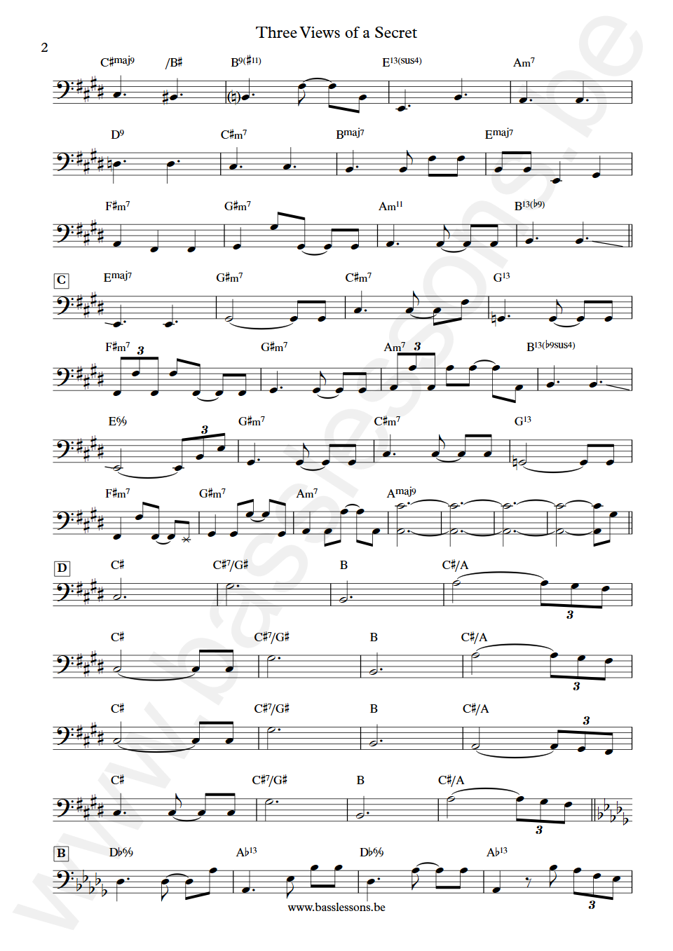 Bob Mintzer Three Views of a Secret Jeff Andrews Bass Transcription part 2