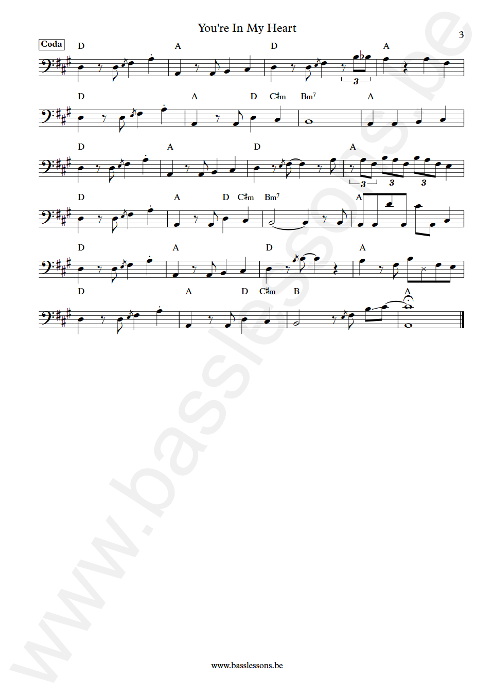 Rod Stewart Youre In My Heart Phil Chen Bass Transcription part 3