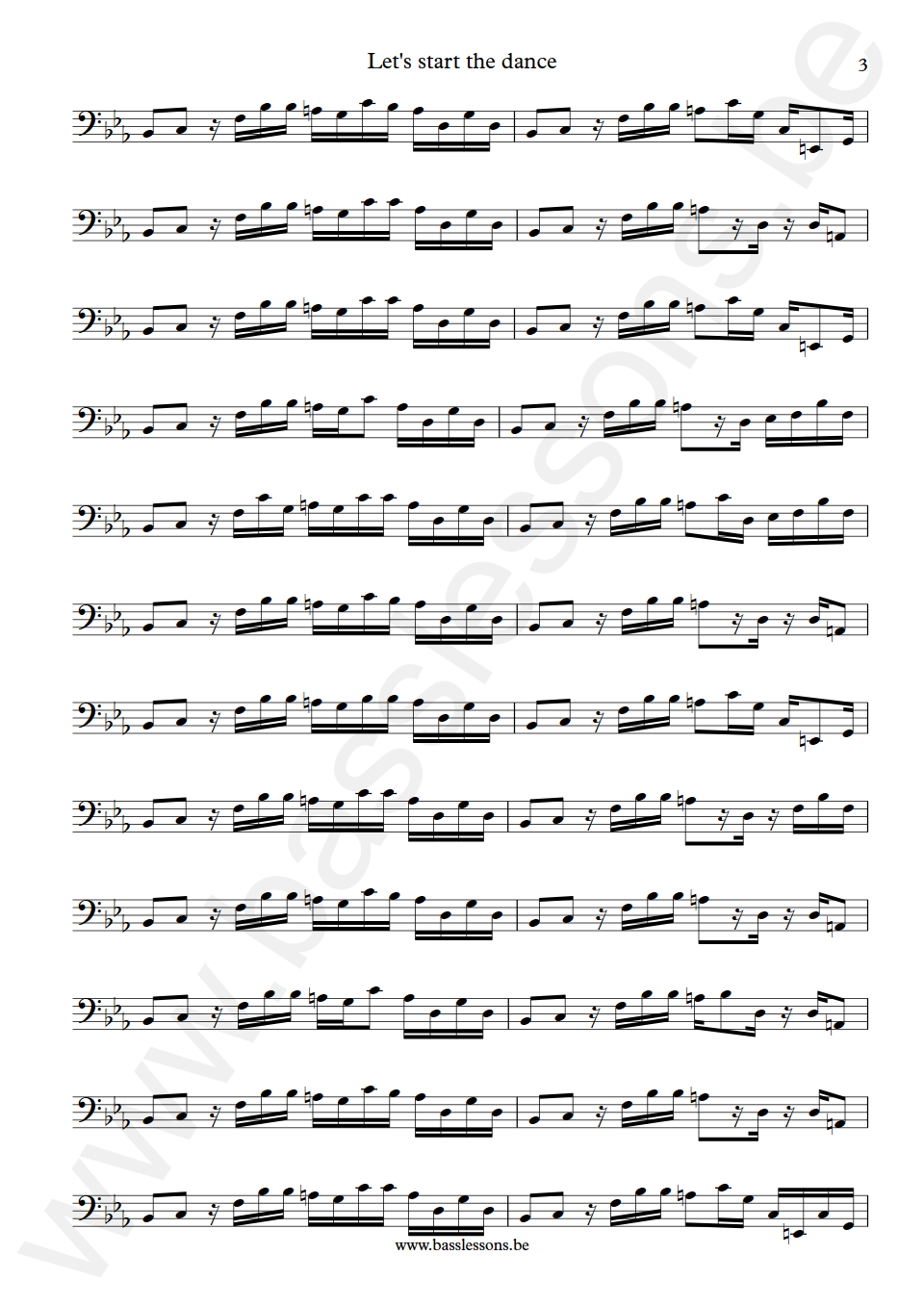 Bohannon Let's start the dance Bass Transcription part 3