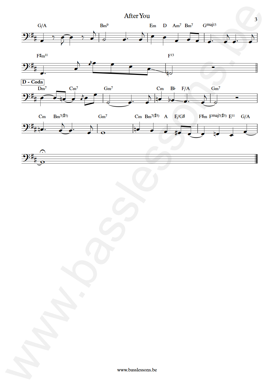 Mike Stern After You Mark Egan Bass Transcription part 3