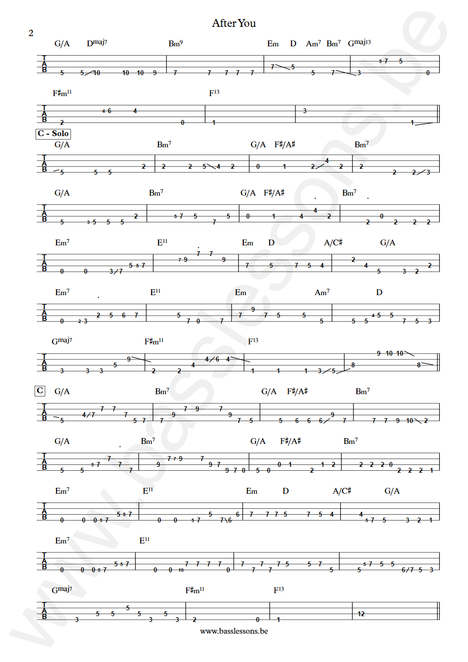 Mike Stern After You Mark Egan Bass Tabs part 2