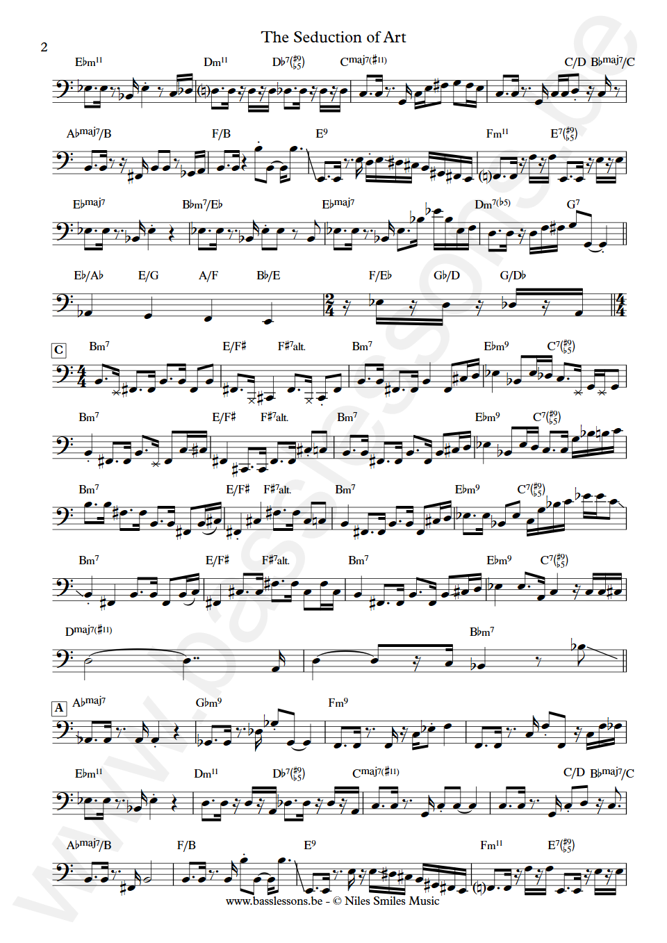 Richard Niles The Seduction of Art Mark Egan Bass Transcription part 2