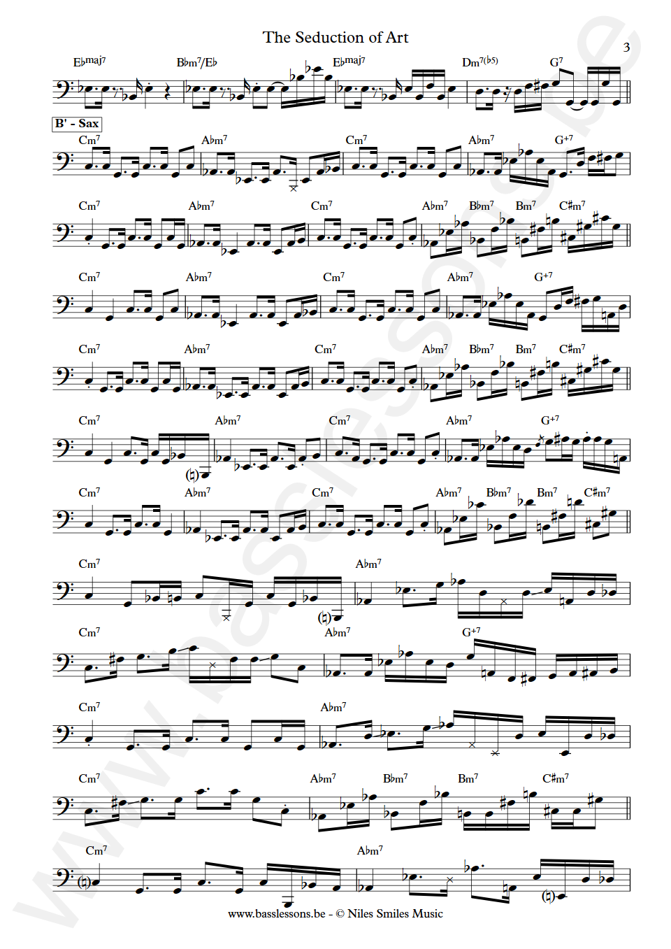 Richard Niles The Seduction of Art Mark Egan Bass Transcription part 3
