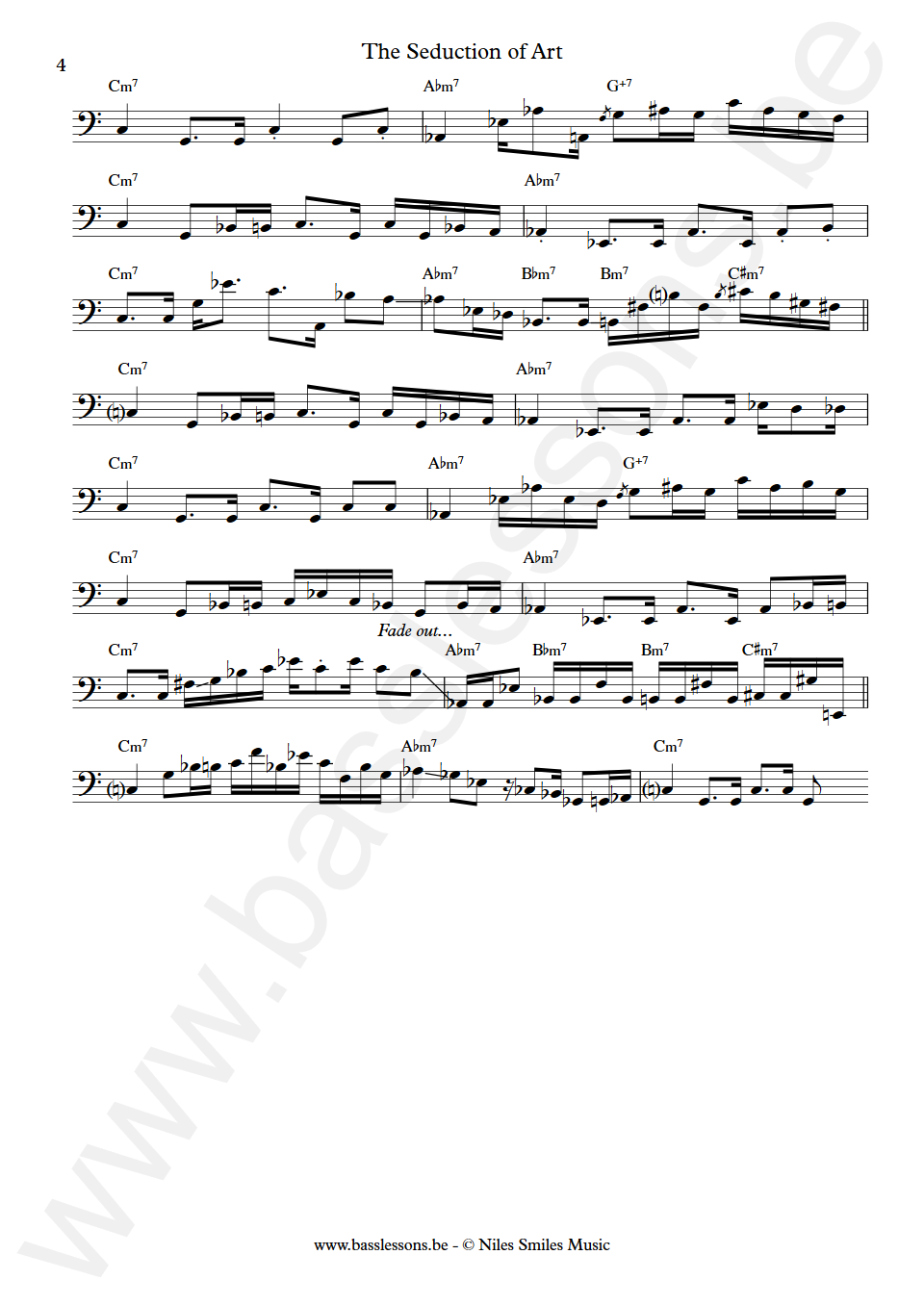 Richard Niles The Seduction of Art Mark Egan Bass Transcription part 4