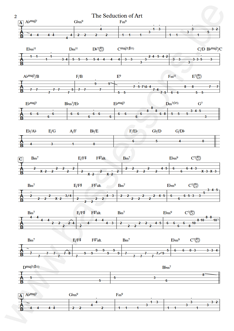 Richard Niles The Seduction of Art Mark Egan Bass Tab part 2
