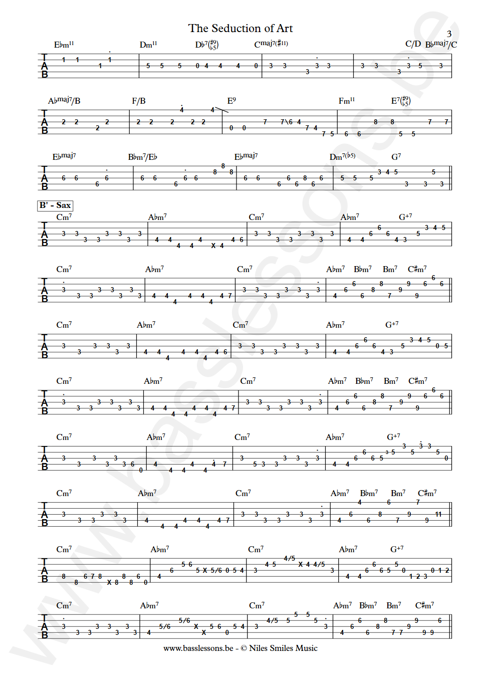 Richard Niles The Seduction of Art Mark Egan Bass Tab part 3