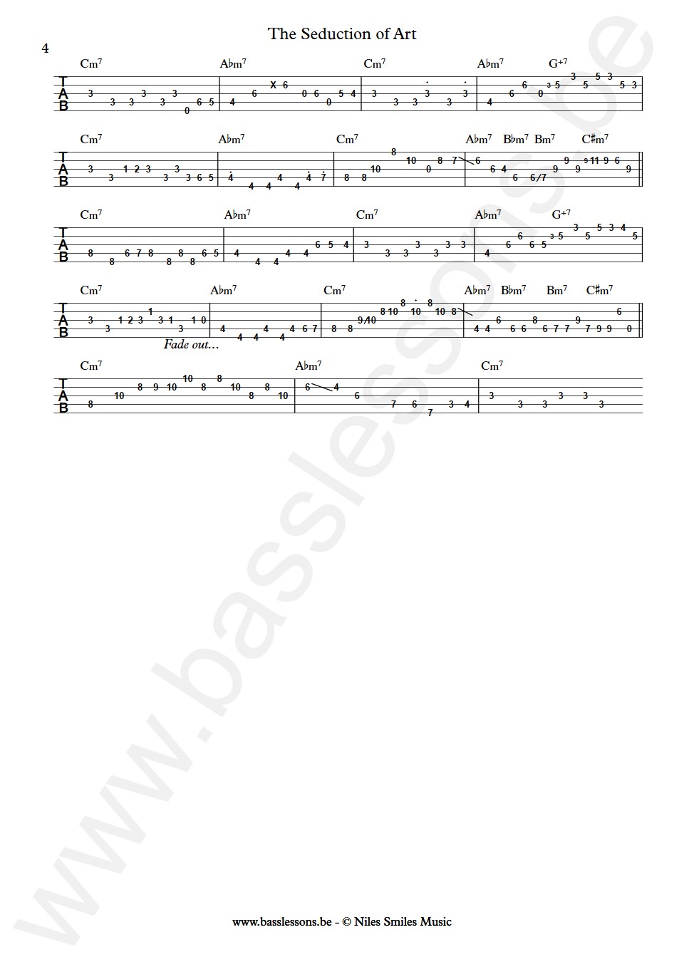 Richard Niles The Seduction of Art Mark Egan Bass Tab part 4