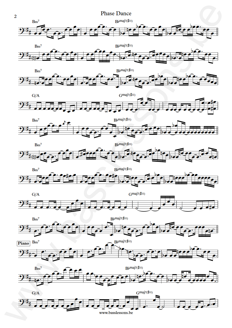 Pat Metheny Group Phase Dance Mark Egan Bass Transcription part 2