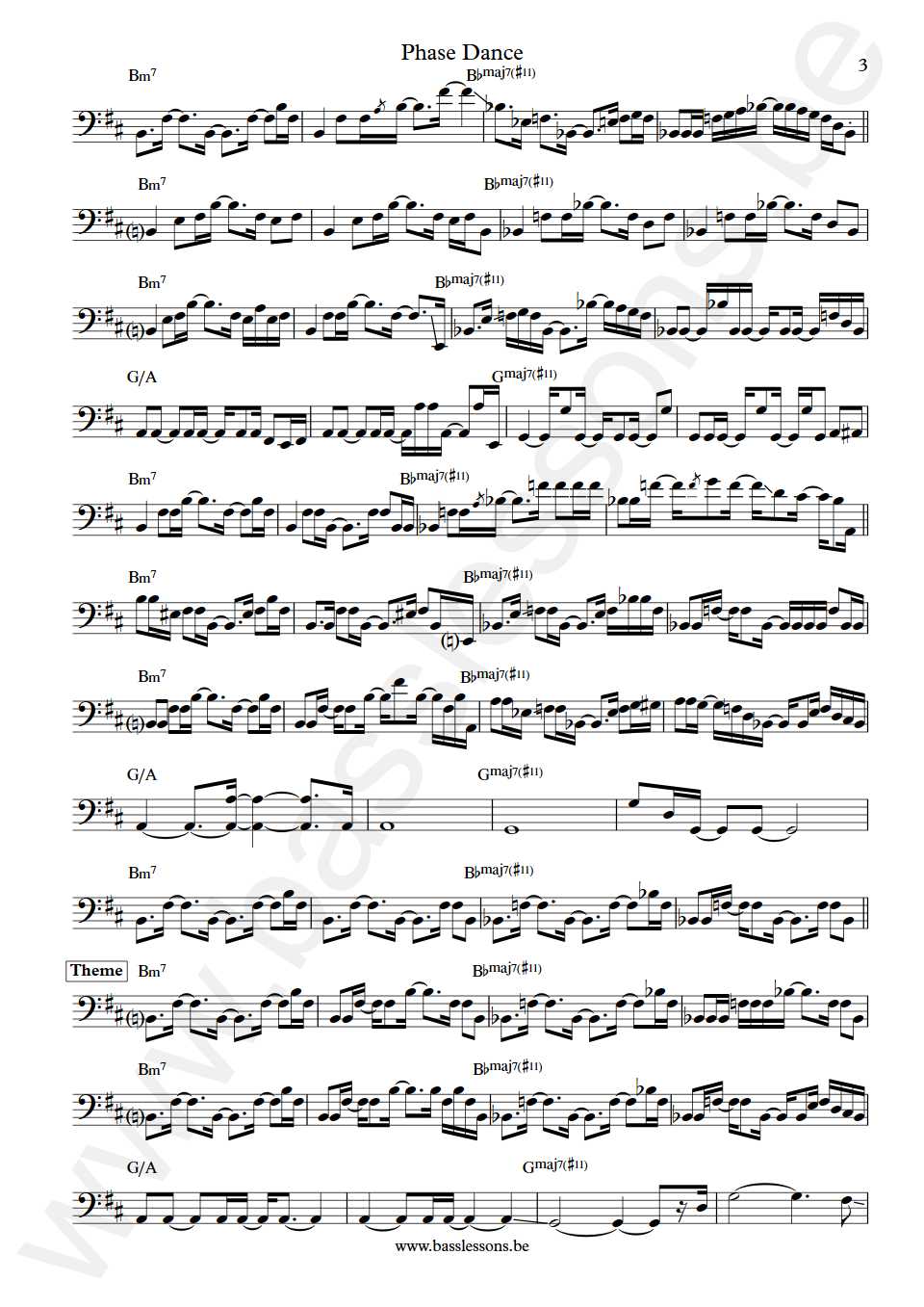 Pat Metheny Group Phase Dance Mark Egan Bass Transcription part 3