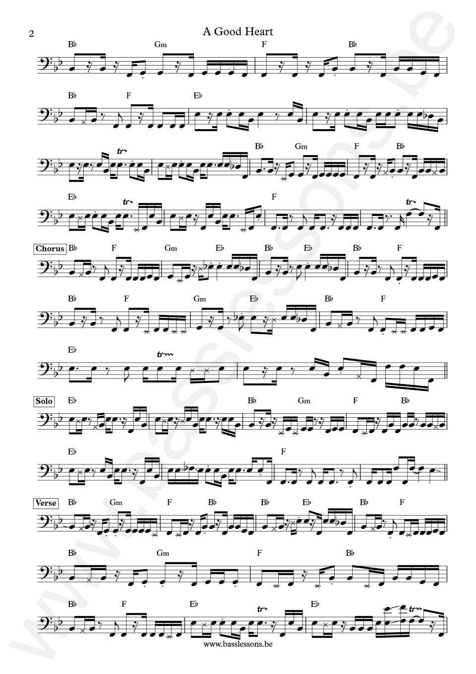 Feargal Sharkey A Good Heart Dean Garcia Bass Transcription part 2