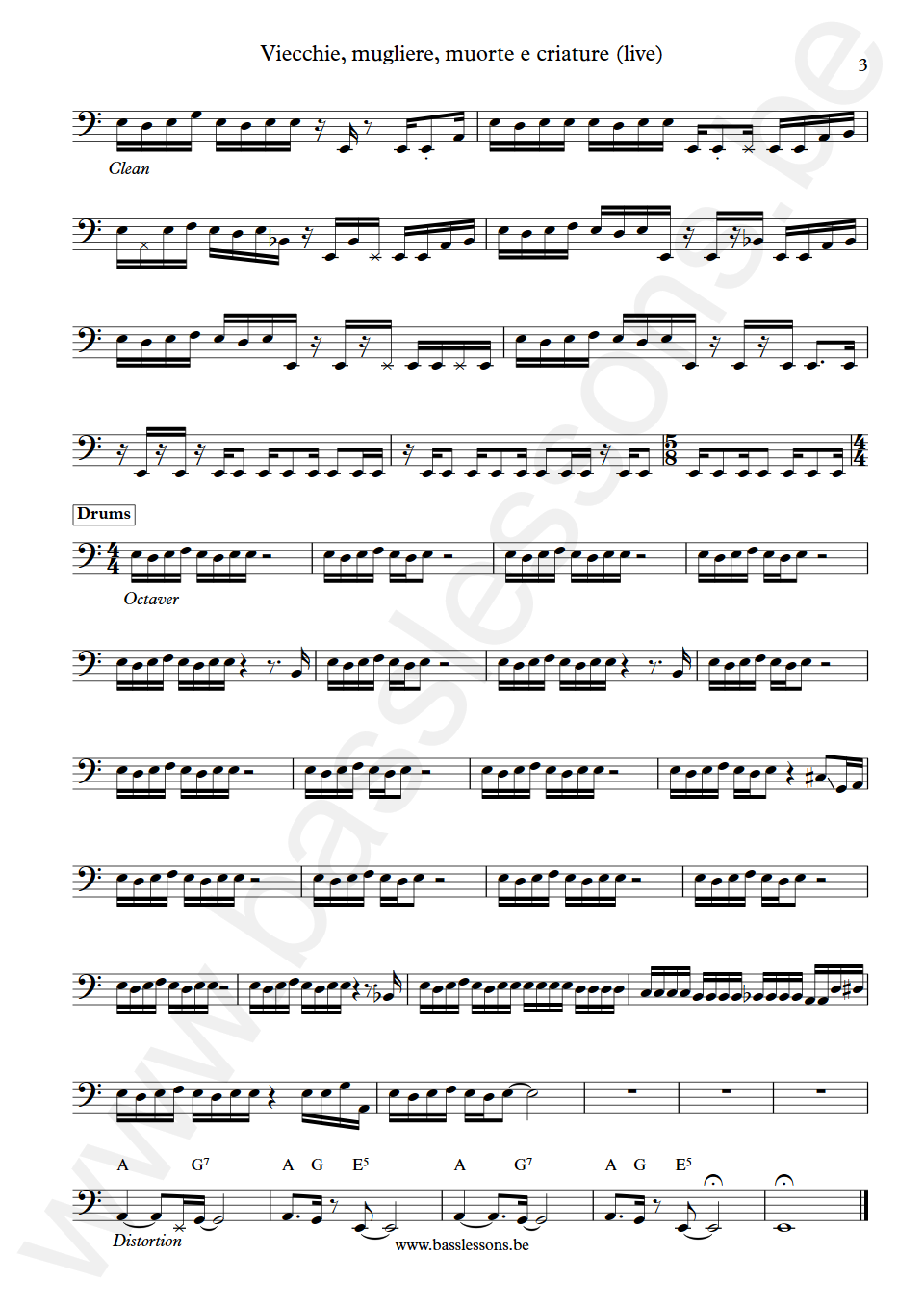 James Senese Viecchie mugliere muorte e criature Gigi De Rienzo Bass Transcription part 3
